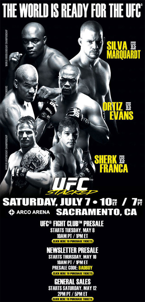 UFC 73: Stacked tickets tomorrow