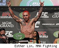 Chris Leben made weight at the UFC 138 weigh-ins in Birmingham, England.